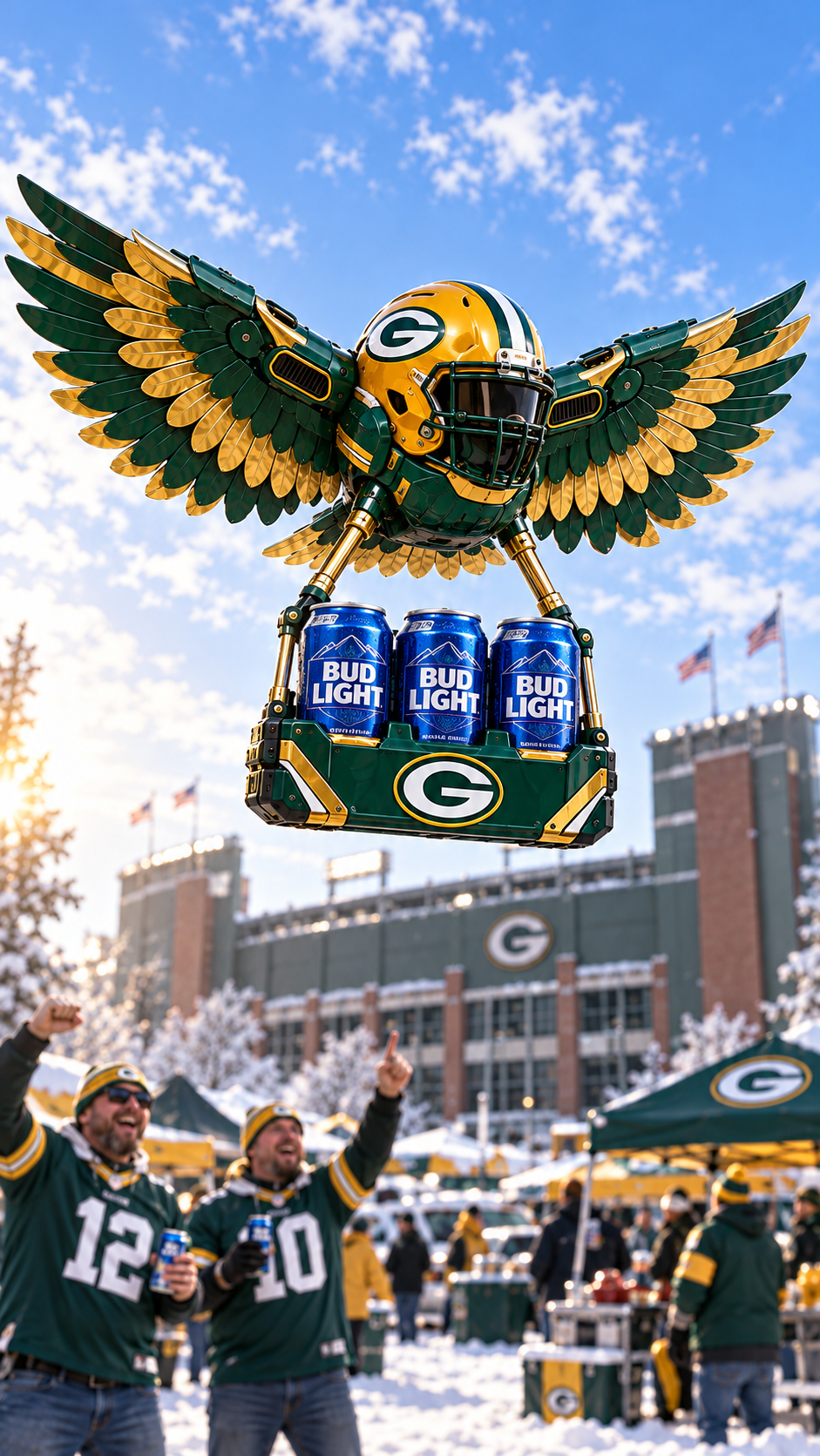 Green Bay Packers drone artwork