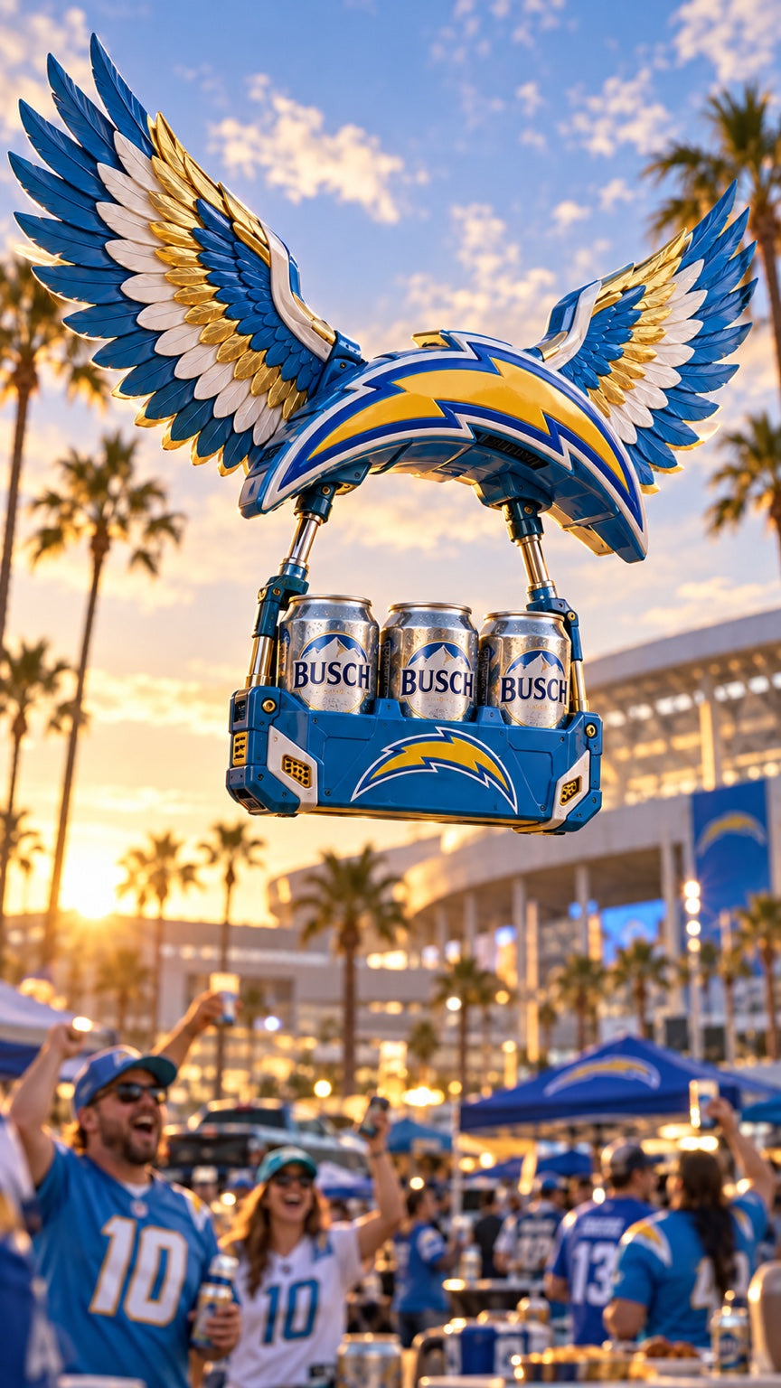 Los Angeles Chargers drone artwork