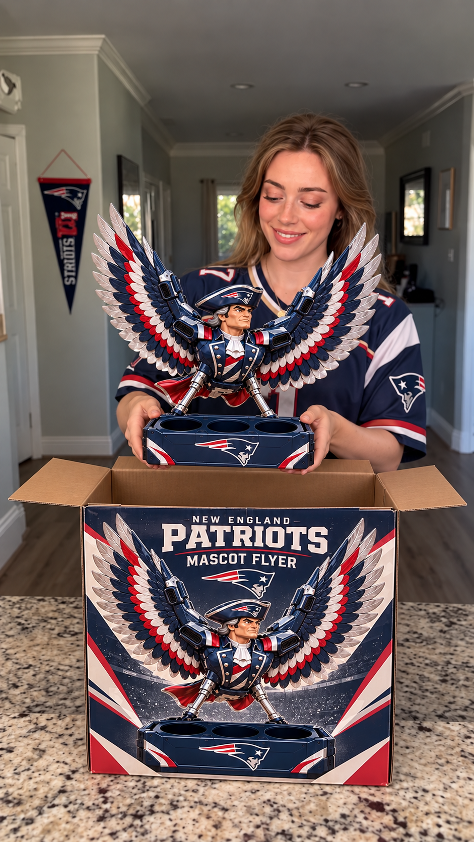 New England Patriots drone artwork